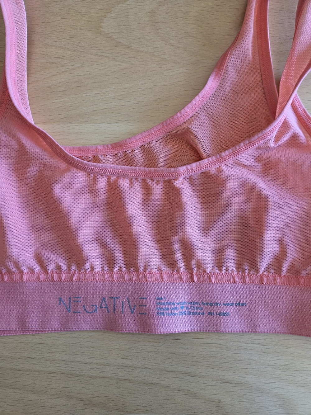 Negative Underwear Sieve Bra Top, Coral, Size 1 - Picture 5 of 5
